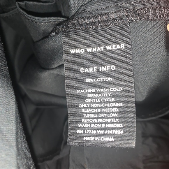 Who What Wear 1X Asymmetric Button Belted Blouse Black - Picture 5 of 7